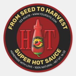 Etiket voor warme sausfles