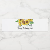 ETIKET voor waterflesjes - zonnebloem (Enkel label)