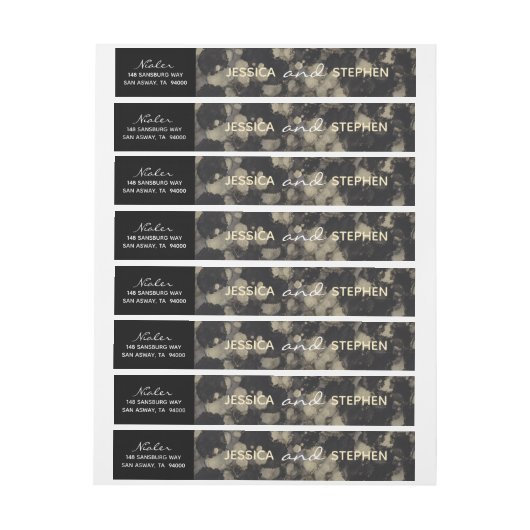 Etiket voor weddenschap met gouden N-zwart Adreslabel Wikkel (Vel)