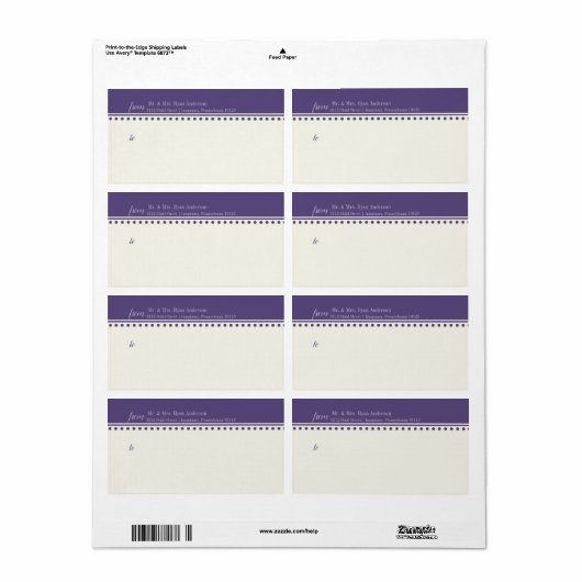 Etiket voor weddenschappen, Paars (Full Sheet)