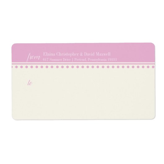 Etiket voor weddenschappen, roze (Voorkant)