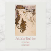 ETIKET VOOR WIJN : ALPHONS MARIA MUCHA : SALON DES (Enkel label)