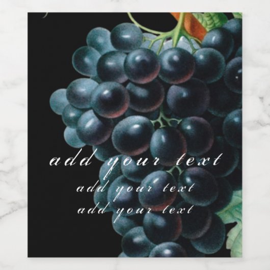 ETIKET VOOR WIJN :  "  DRUIVEN " (Enkel label)