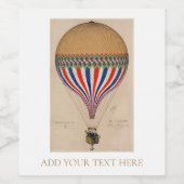 ETIKET VOOR WIJN :  FRANS HOT AIR BALLOON (Enkel label)