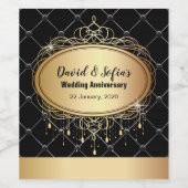 ETIKET VOOR WIJN - goud, zwart, elegant, bruiloft (Enkel label)