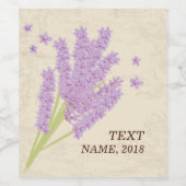 ETIKET VOOR WIJN - lavendel, paars, bloem, bloemko (Enkel label)