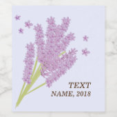 ETIKET VOOR WIJN - lavendel, paars, bloem, bloemko (Enkel label)