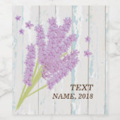 ETIKET VOOR WIJN - lavendel, paars, bloem, bloemko (Enkel label)