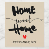 ETIKET VOOR WIJN - NIEUW THUIS, THUIS SWEET THUIS (Enkel label)