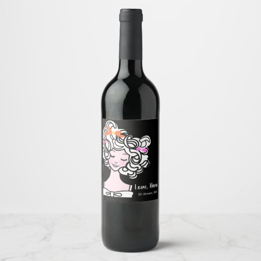 ETIKET VOOR WIJN - schoonheid, meisje, dame (Voorkant)