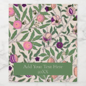 ETIKET VOOR WIJN : WILLIAM MORRIS : POMEGRANATEN (Enkel label)