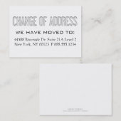 Etiket voor "wijziging van adres" visitekaartje (Voorkant / Achterkant)