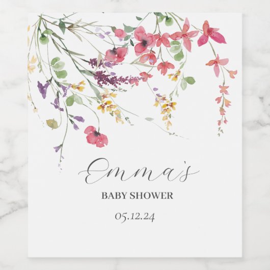 Etiket voor wilde-bloemenwijn, wilde-bloempitten e (Enkel label)