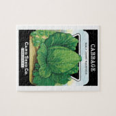  Etiket voor zaaizaad Kunst, groen kool Legpuzzel (Horizontaal)