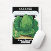  Etiket voor zaaizaad Kunst, groen kool Muismat (Met muis)