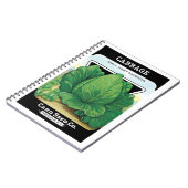 Etiket voor zaaizaad Kunst, groen kool Notitieboek (Linkerzijde)