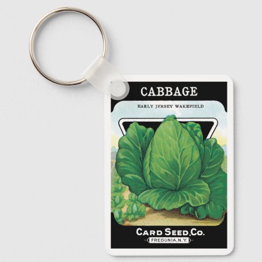  Etiket voor zaaizaad Kunst, groen kool Sleutelhanger (Voorkant)
