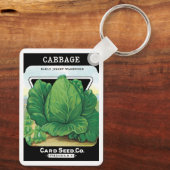  Etiket voor zaaizaad Kunst, groen kool Sleutelhanger (Achterkant)