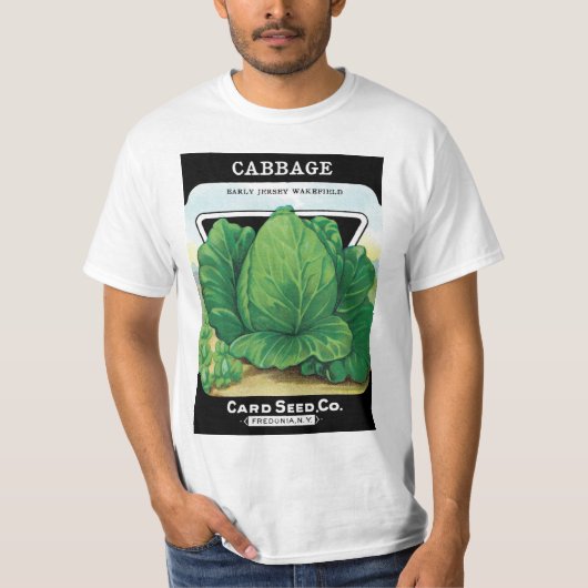  Etiket voor zaaizaad Kunst, groen kool T-shirt (Voorkant)