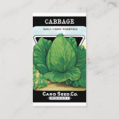  Etiket voor zaaizaad Kunst, groen kool Visitekaartje (Achterkant)