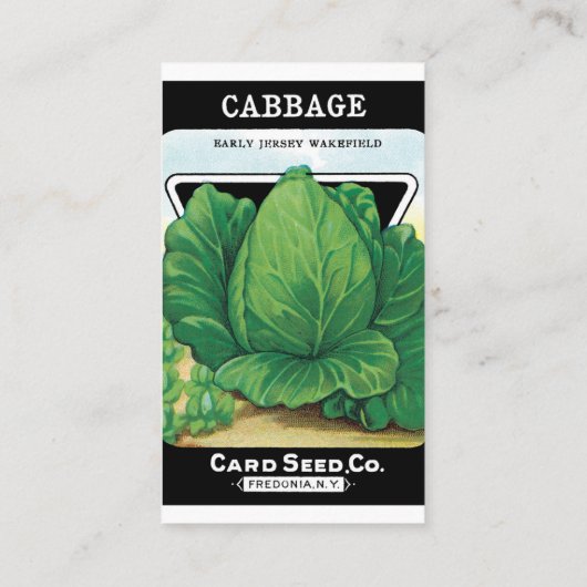  Etiket voor zaaizaad Kunst, groen kool Visitekaartje (Achterkant)