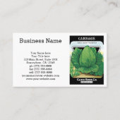  Etiket voor zaaizaad Kunst, groen kool Visitekaartje (Voorkant)