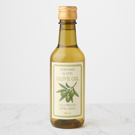 Etiket voor zelfgemaakte olijfolie op maat (Voorkant)