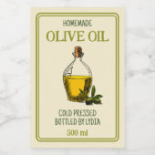 Etiket voor zelfgemaakte olijfolie op maat (Enkel label)