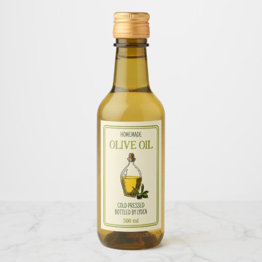Etiket voor zelfgemaakte olijfolie op maat (Voorkant)