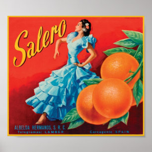 Etiket voor zoutoplossing - danser poster
