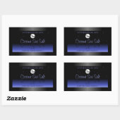 Etiket voor zwart en blauw gradiënt Glitter Logo (Vel)