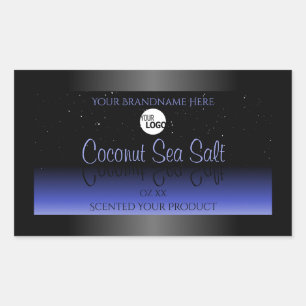 Etiket voor zwart en blauw gradiënt Glitter Logo