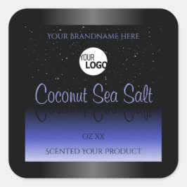 Etiket voor zwart en blauw gradiënt Glitter Logo