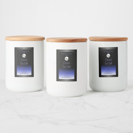 Etiket voor zwart en blauw gradiënt Glitter Logo (Flessen)