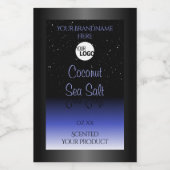 Etiket voor zwart en blauw gradiënt Glitter Logo (Enkel label)