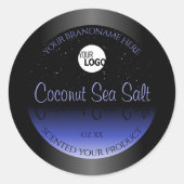 Etiket voor zwart en blauw gradiënt Glitter Logo (Voorkant)