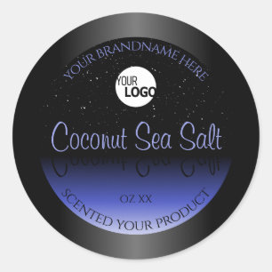 Etiket voor zwart en blauw gradiënt Glitter Logo