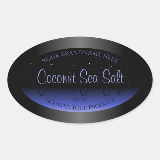 Etiket voor zwart en blauw gradiënt op zacht glitt (Voorkant)