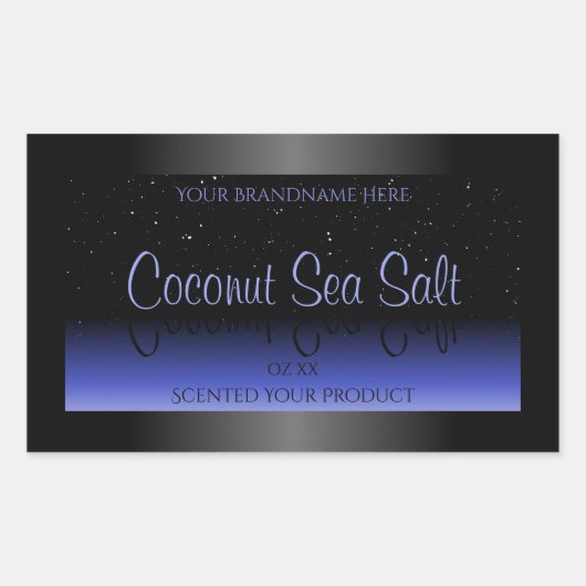 Etiket voor zwart en blauw gradiënt op zacht glitt (Voorkant)