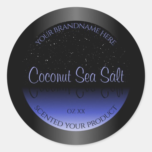 Etiket voor zwart en blauw gradiënt op zacht glitt (Voorkant)