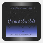 Etiket voor zwart en blauw gradiënt op zacht glitt (Voorkant)