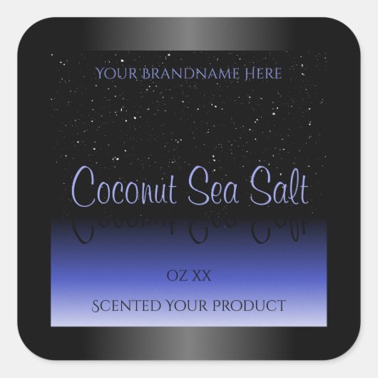 Etiket voor zwart en blauw gradiënt op zacht glitt (Voorkant)