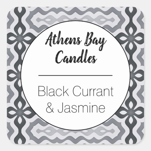 Etiket voor zwart-wit geometrisch product (Voorkant)