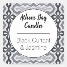 Etiket voor zwart-wit geometrisch product