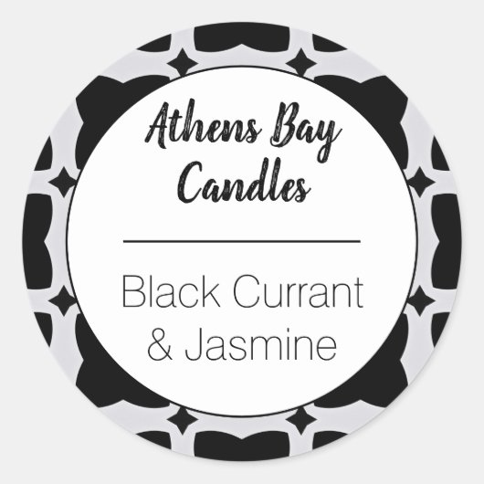 Etiket voor zwart-wit geometrisch product (Voorkant)