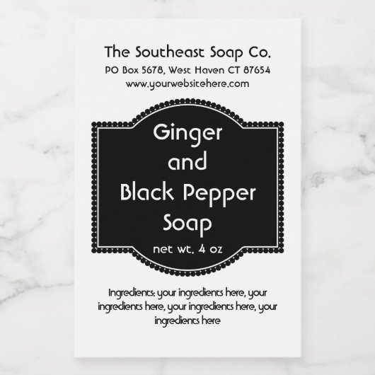 Etiket voor zwart-witproducten (Enkel label)