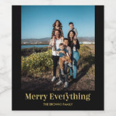 Etiket voor zwarte en gouden kerstfoto's (Enkel label)