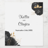 Etiket voor zwarte en goudflinterwijn (Enkel label)