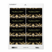 Etiket voor zwarte en goudwijn, Eigen bruiloft (Full Sheet)