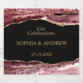 Etiket voor zwarte en Roos gouden bruiloft Liquor  (Enkel label)